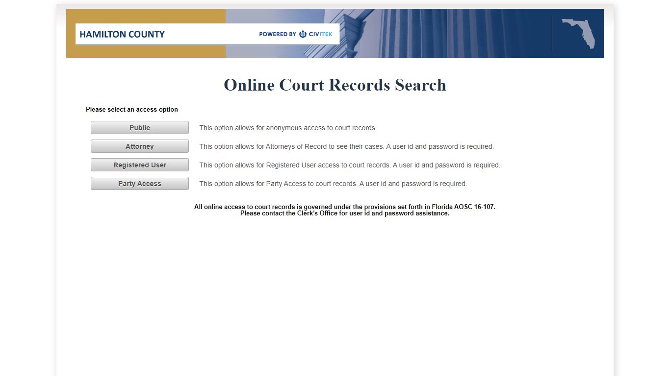Hamilton County OCRS - ONLINE COURT RECORDS SEARCH
